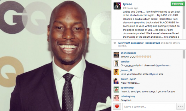 Tyrese Announces New Album And Book