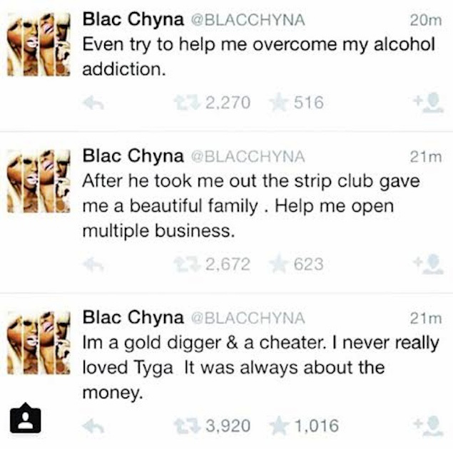 Blac Chyna Saya Tyga Hacked Her Twitter Page